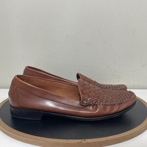 Cole Haan Shoe Men Sz 11D Brown Braided Leather‎ Loafers Slip On Summer Casual